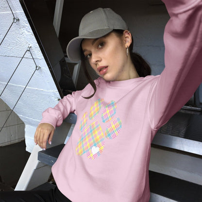 Easter Plaid Dog Paw Sweatshirt