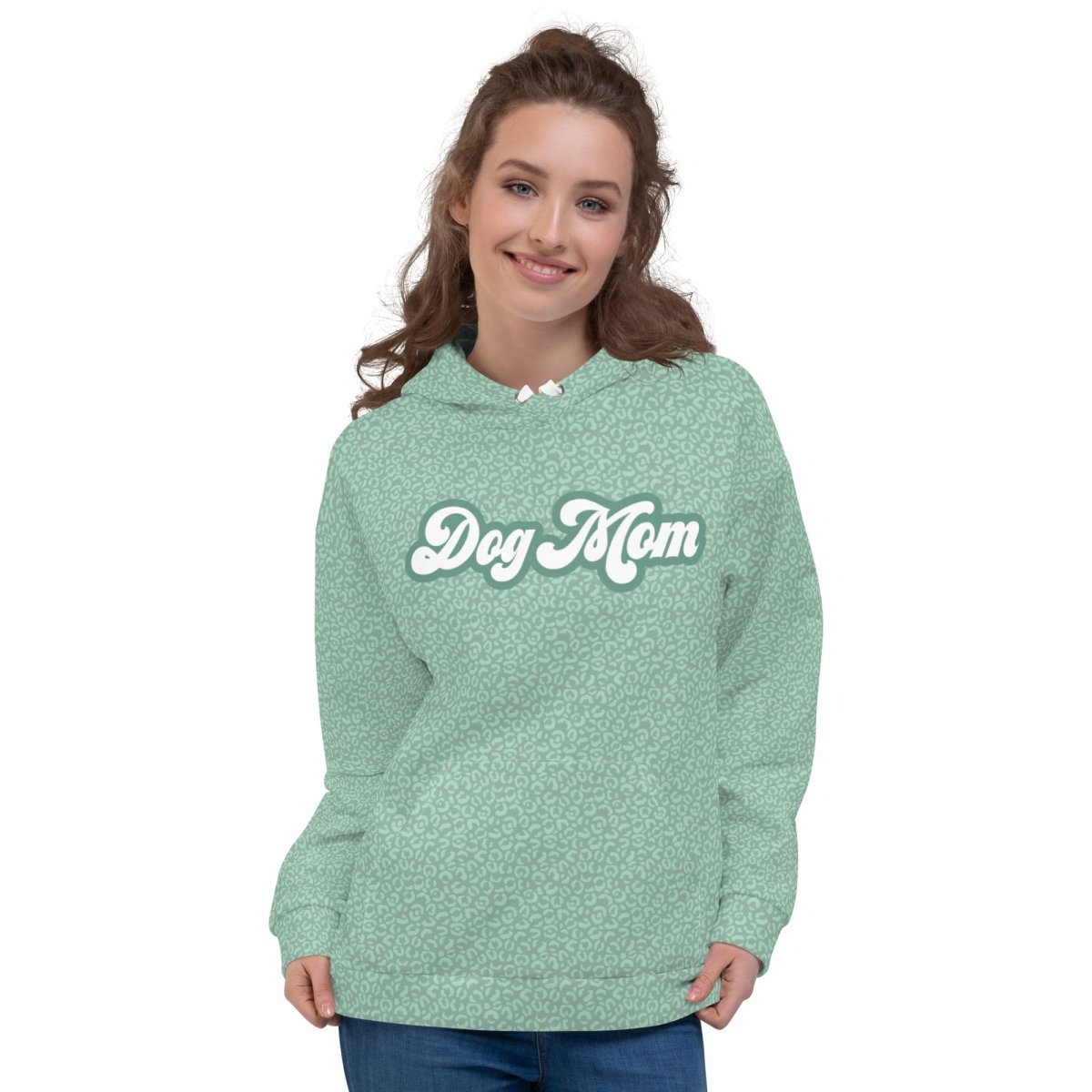 Green Leopard Print Dog Mom Hoodie