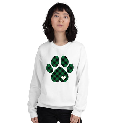 Green Plaid Dog Paw Sweatshirt