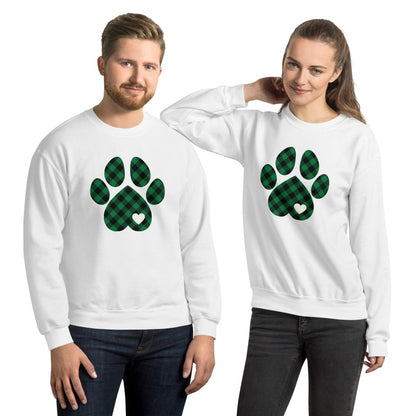 Green Plaid Dog Paw Sweatshirt