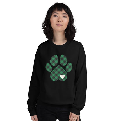 Green Plaid Dog Paw Sweatshirt