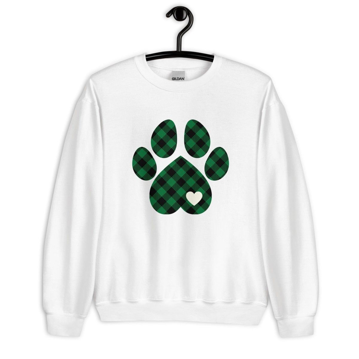 Green Plaid Dog Paw Sweatshirt