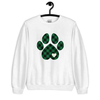 Green Plaid Dog Paw Sweatshirt