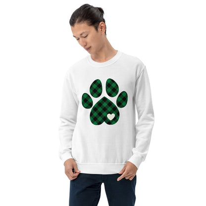 Green Plaid Dog Paw Sweatshirt