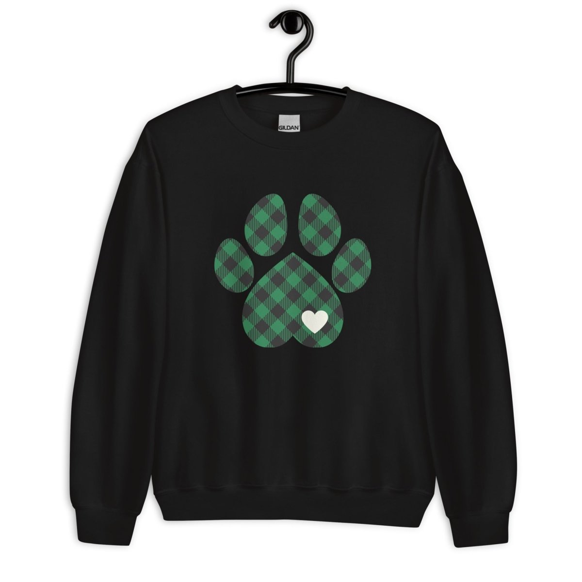 Green Plaid Dog Paw Sweatshirt
