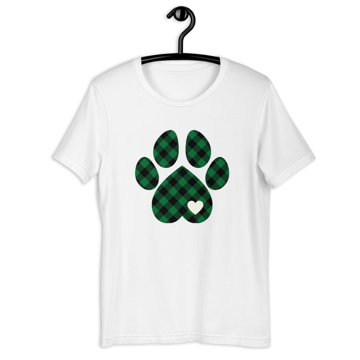 Green Plaid Dog Paw T-Shirt