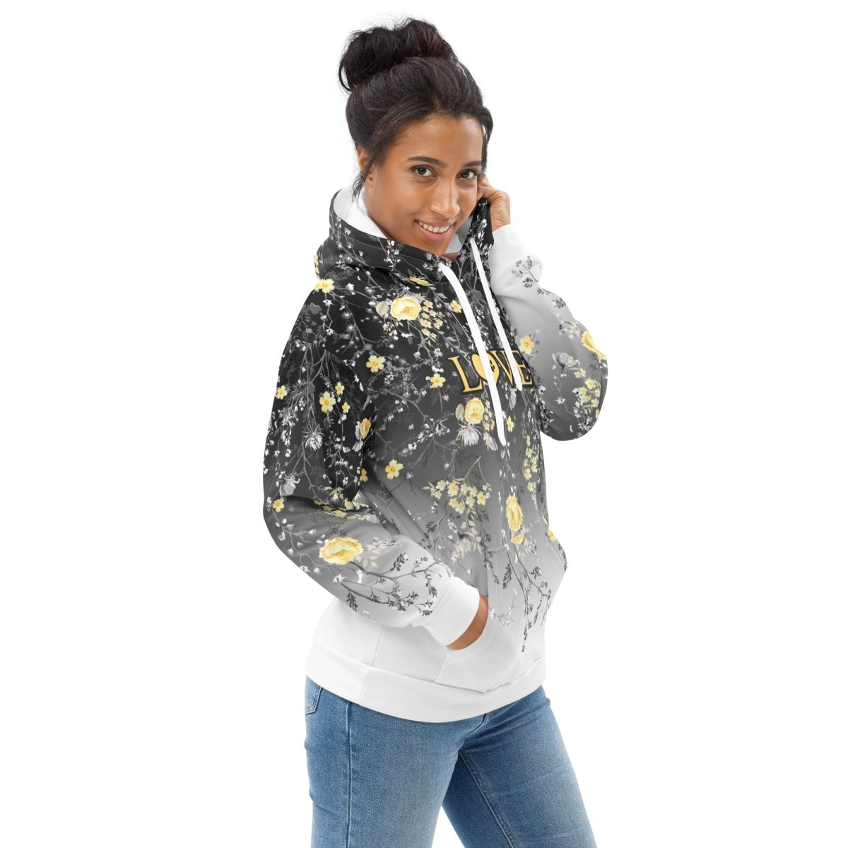 Grey Floral Dog Mom Hoodie