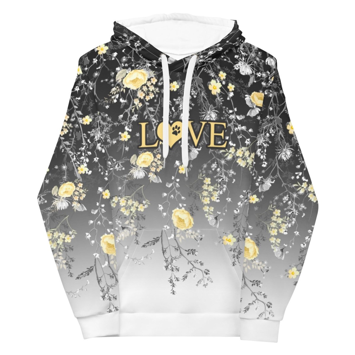 Grey Floral Dog Mom Hoodie