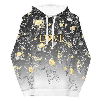 Grey Floral Dog Mom Hoodie
