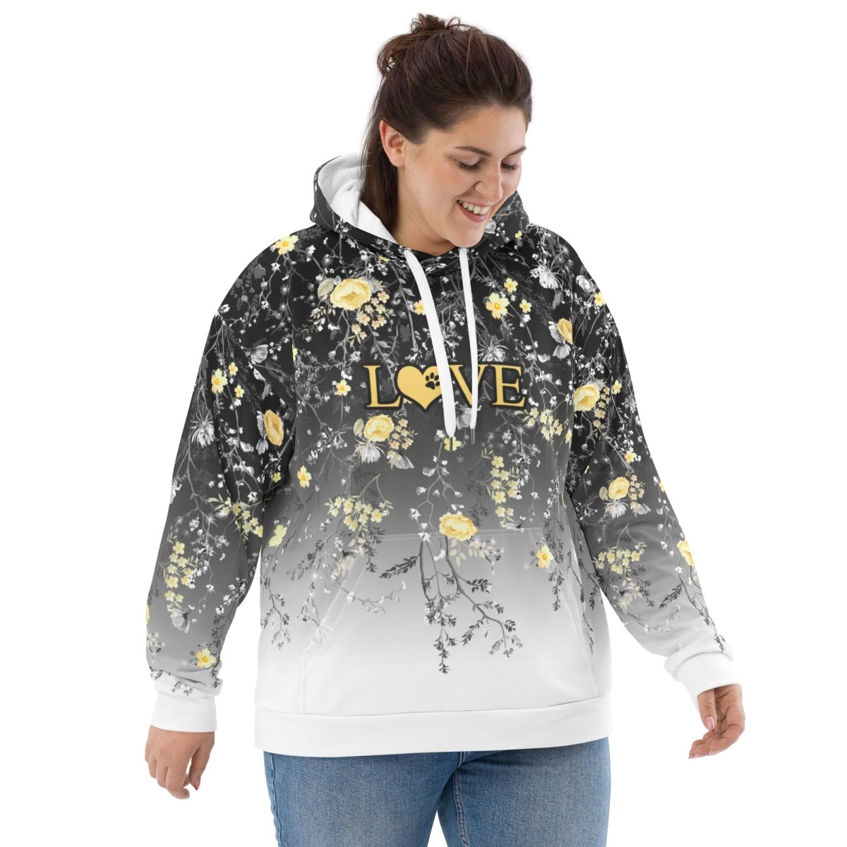 Grey Floral Dog Mom Hoodie