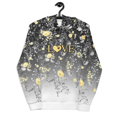 Grey Floral Dog Mom Hoodie