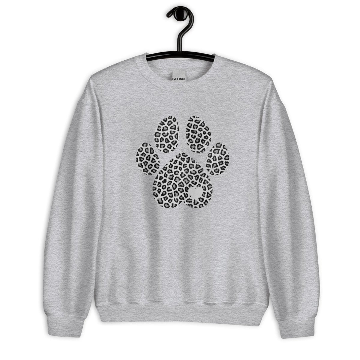 Grey Leopard Print Dog Paw Sweatshirt