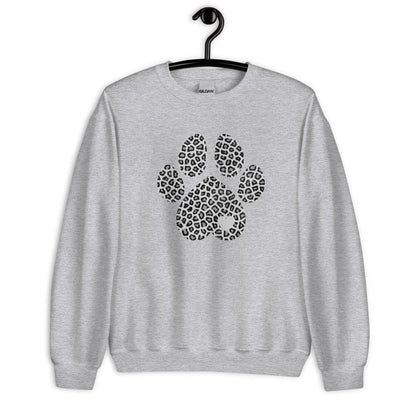 Grey Leopard Print Dog Paw Sweatshirt