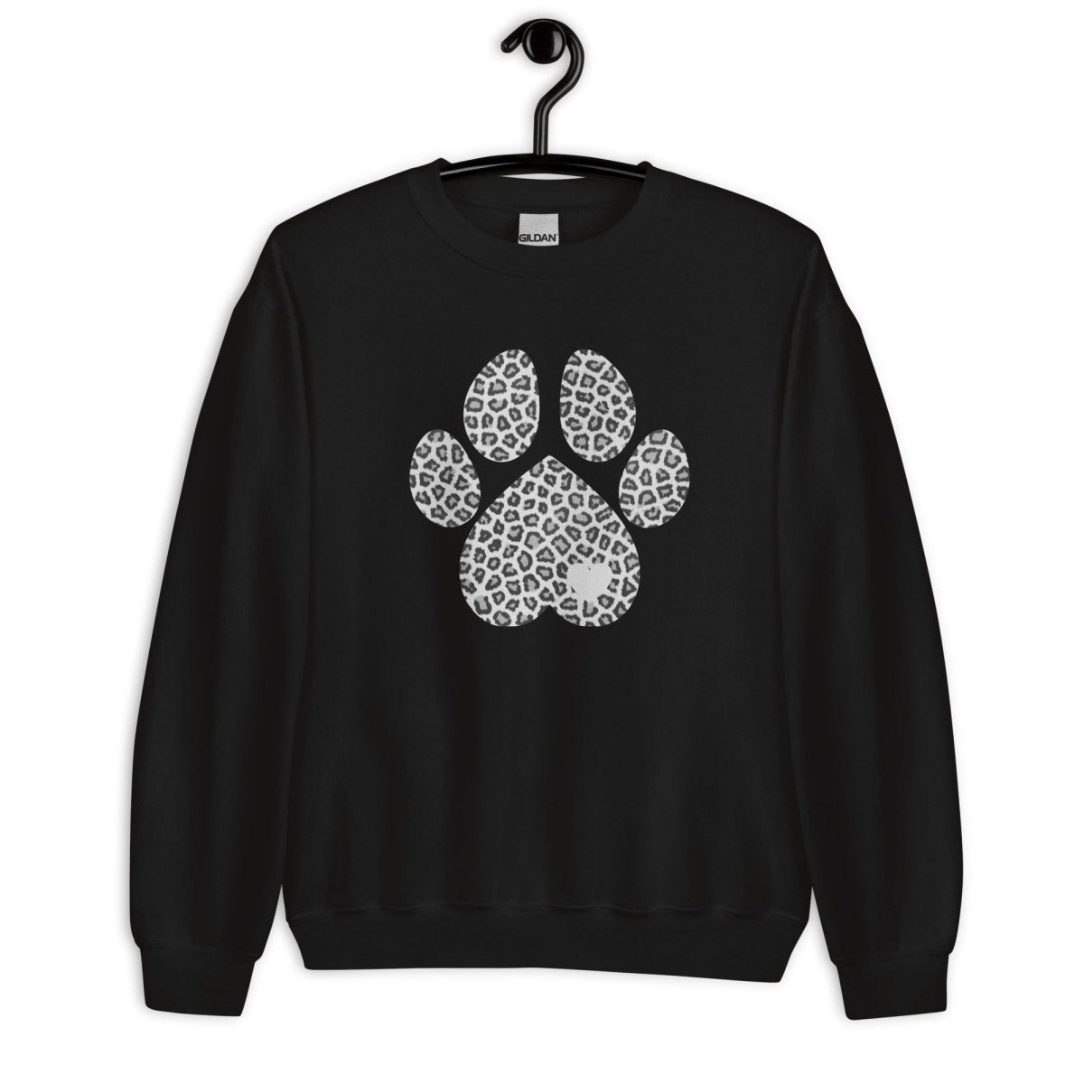 Grey Leopard Print Dog Paw Sweatshirt