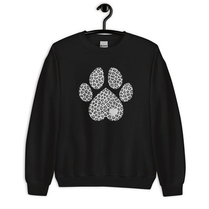 Grey Leopard Print Dog Paw Sweatshirt
