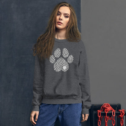 Grey Leopard Print Dog Paw Sweatshirt