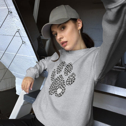Grey Leopard Print Dog Paw Sweatshirt