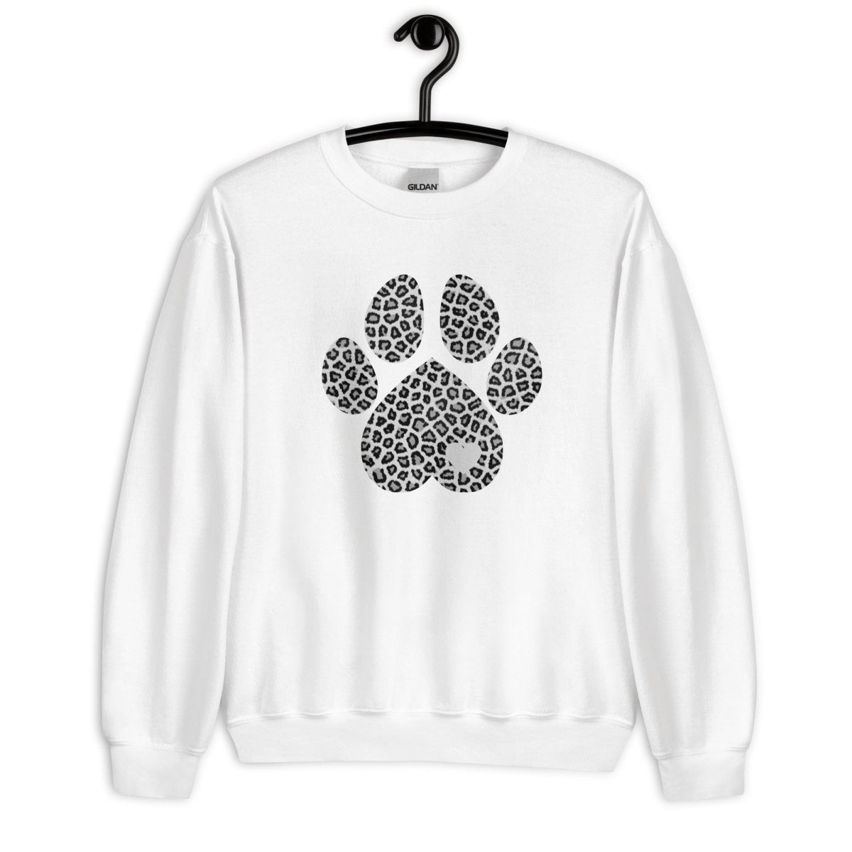 Grey Leopard Print Dog Paw Sweatshirt