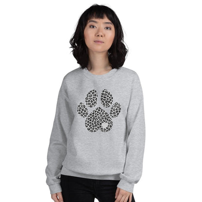 Grey Leopard Print Dog Paw Sweatshirt