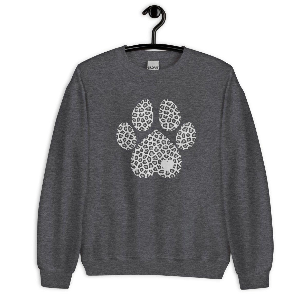 Grey Leopard Print Dog Paw Sweatshirt