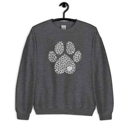 Grey Leopard Print Dog Paw Sweatshirt