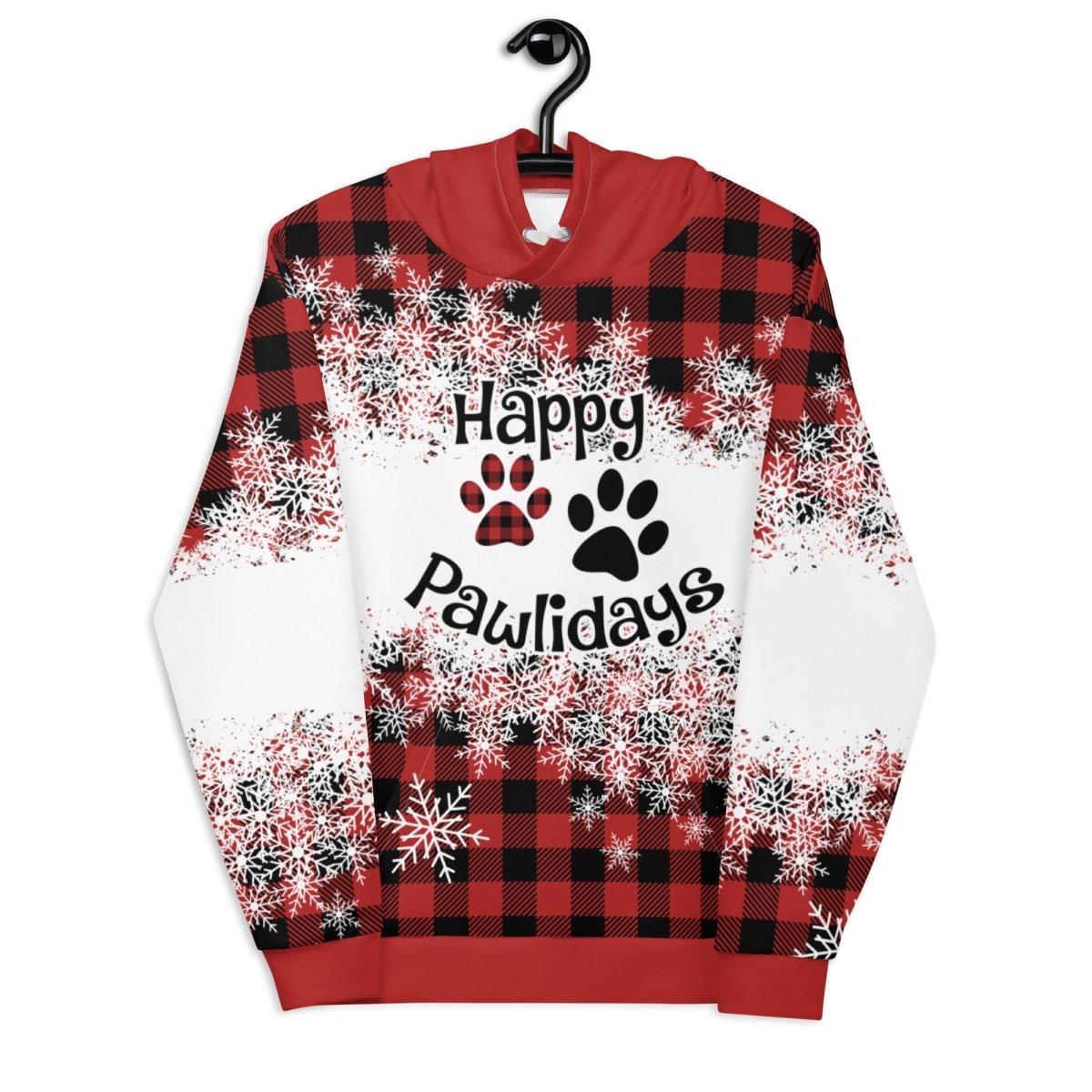 Happy Pawlidays Red Plaid Hoodie