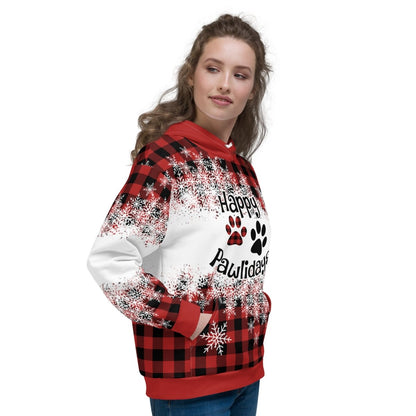 Happy Pawlidays Red Plaid Hoodie