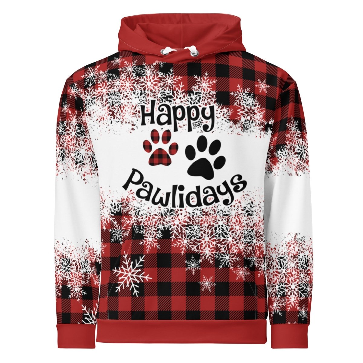 Happy Pawlidays Red Plaid Hoodie