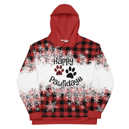 Happy Pawlidays Red Plaid Hoodie