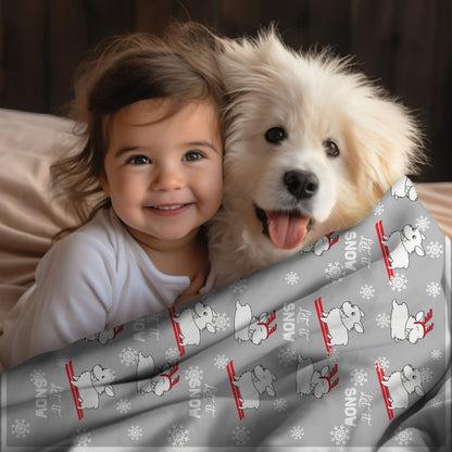 Let It Snow Dogs Throw Blanket