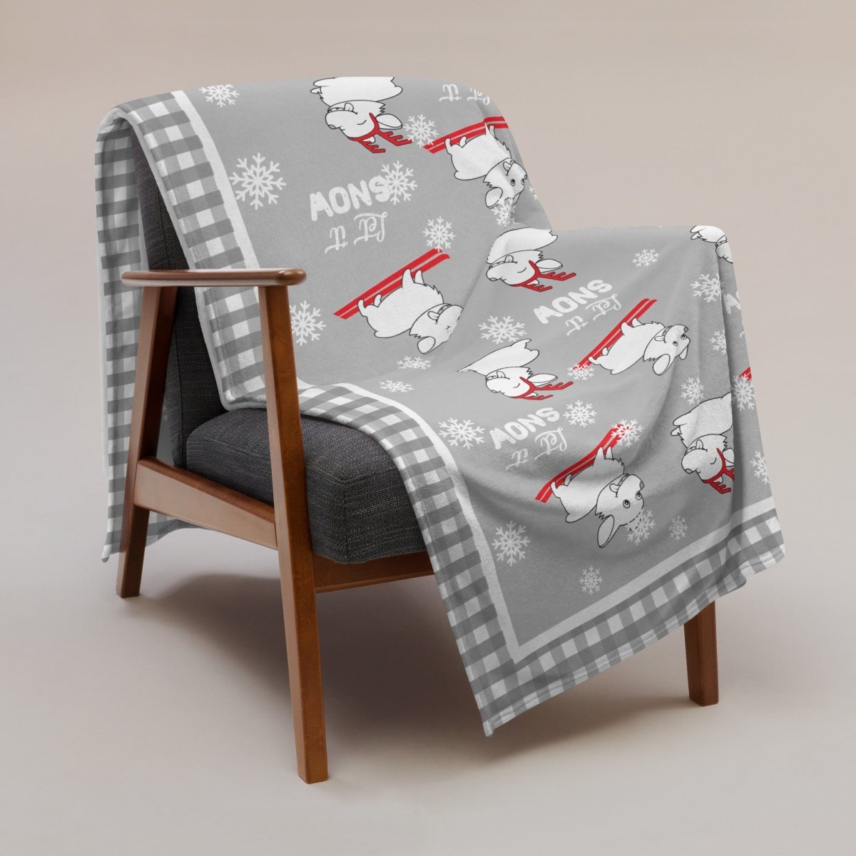 Let It Snow Dogs Throw Blanket