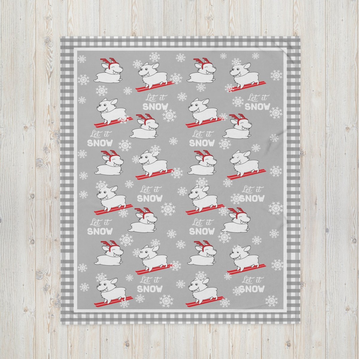 Let It Snow Dogs Throw Blanket