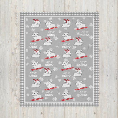 Let It Snow Dogs Throw Blanket