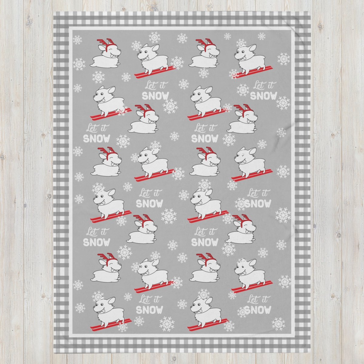 Let It Snow Dogs Throw Blanket