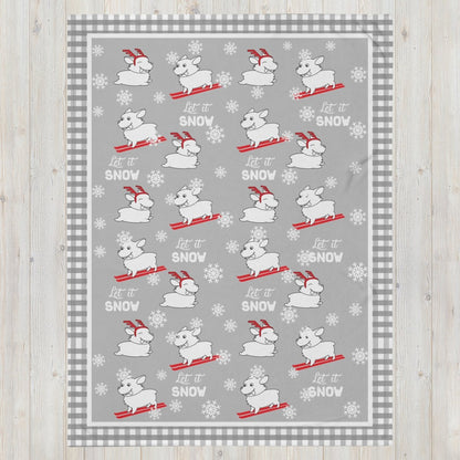 Let It Snow Dogs Throw Blanket
