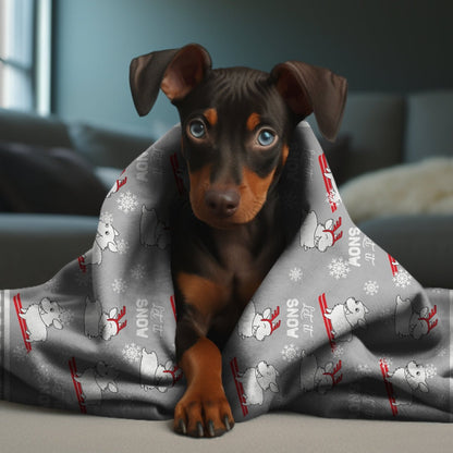 Let It Snow Dogs Throw Blanket