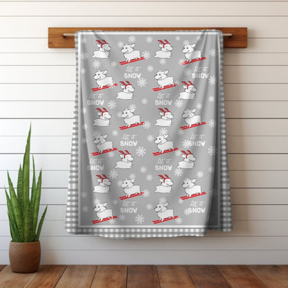 Let It Snow Dogs Throw Blanket
