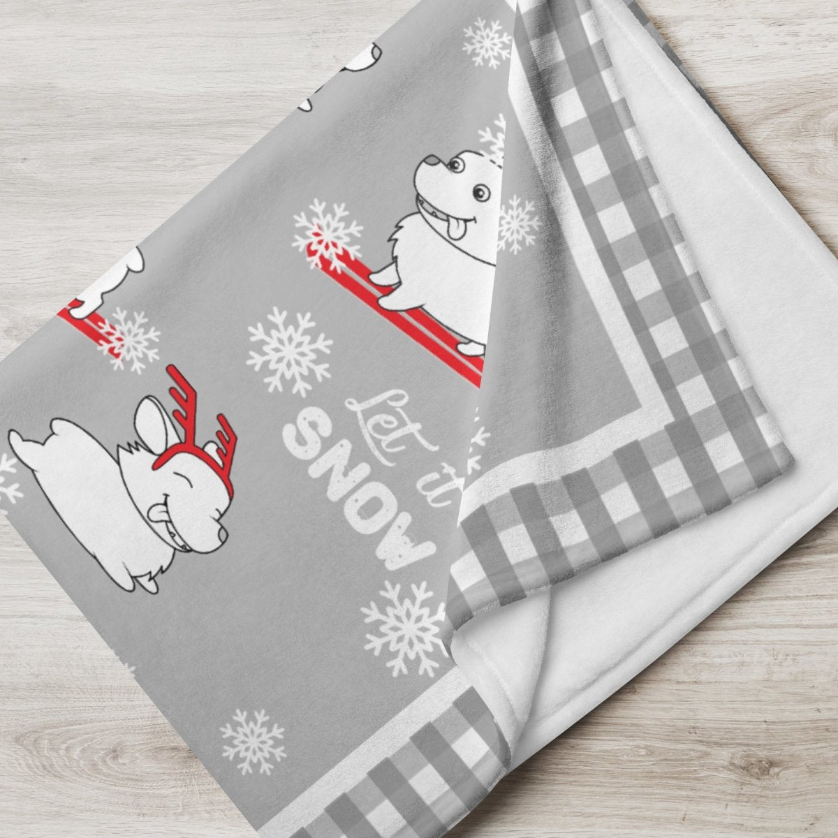 Let It Snow Dogs Throw Blanket