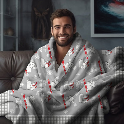 Let It Snow Dogs Throw Blanket