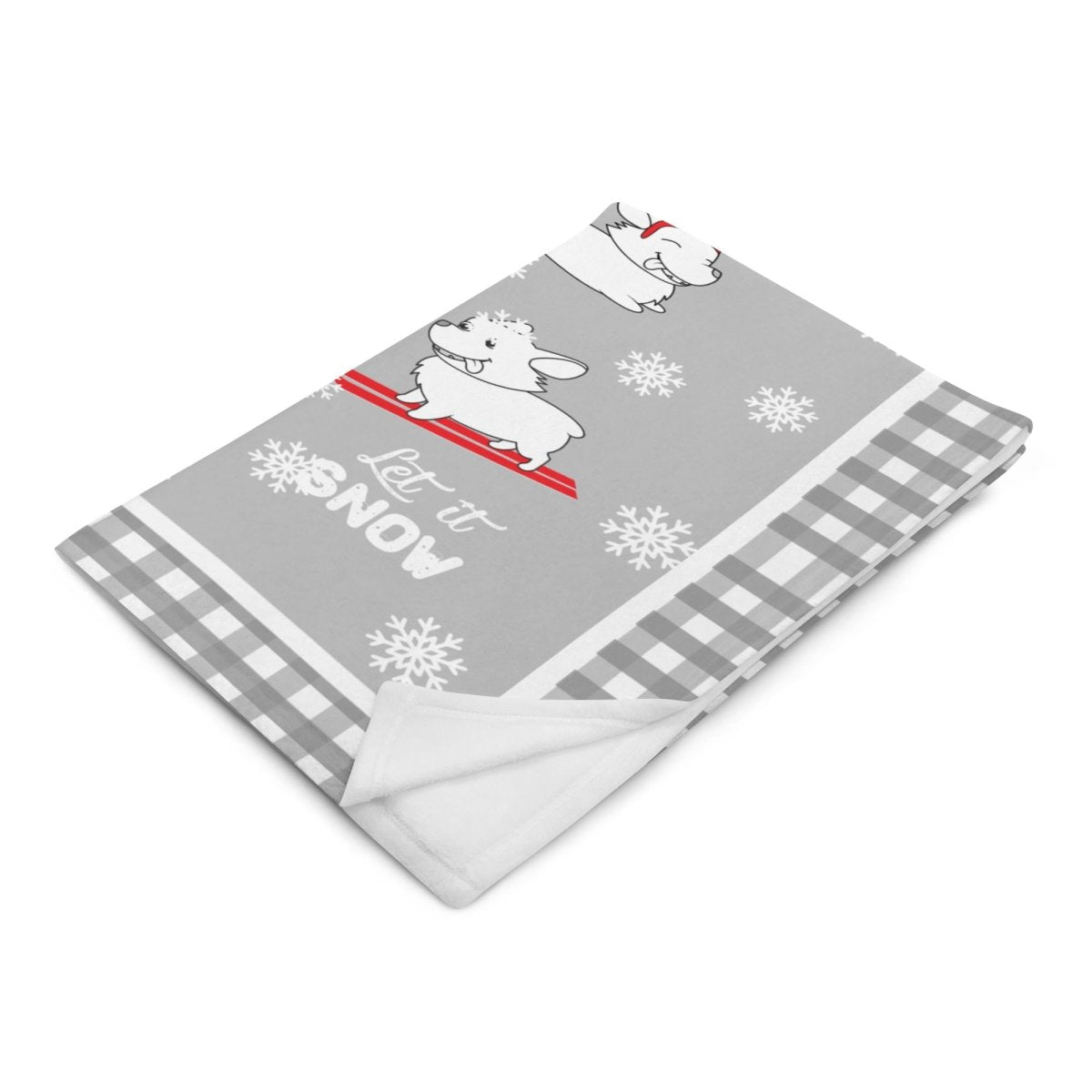 Let It Snow Dogs Throw Blanket