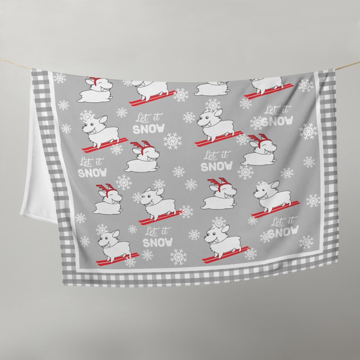 Let It Snow Dogs Throw Blanket