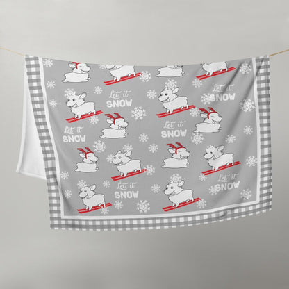 Let It Snow Dogs Throw Blanket