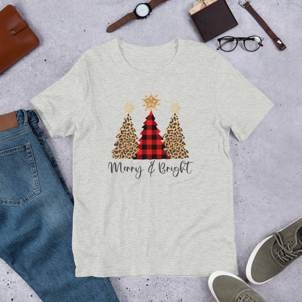 Merry & Bright Plaid Trees T-Shirt