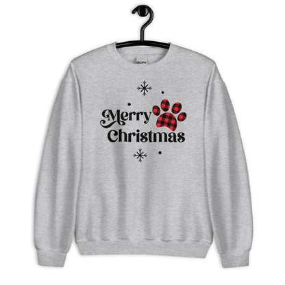Merry Christmas Plaid Paw Sweatshirt