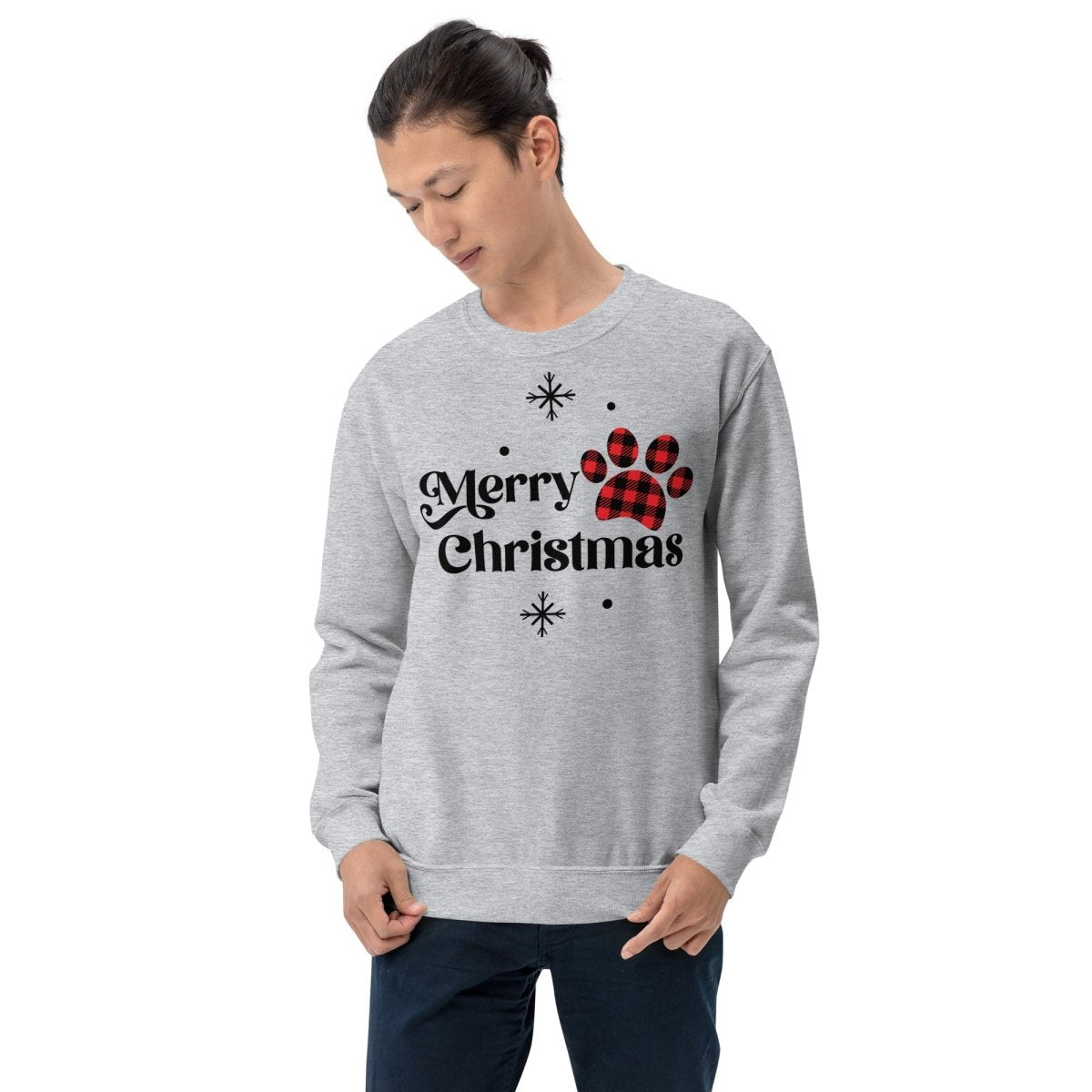 Merry Christmas Plaid Paw Sweatshirt