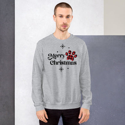 Merry Christmas Plaid Paw Sweatshirt