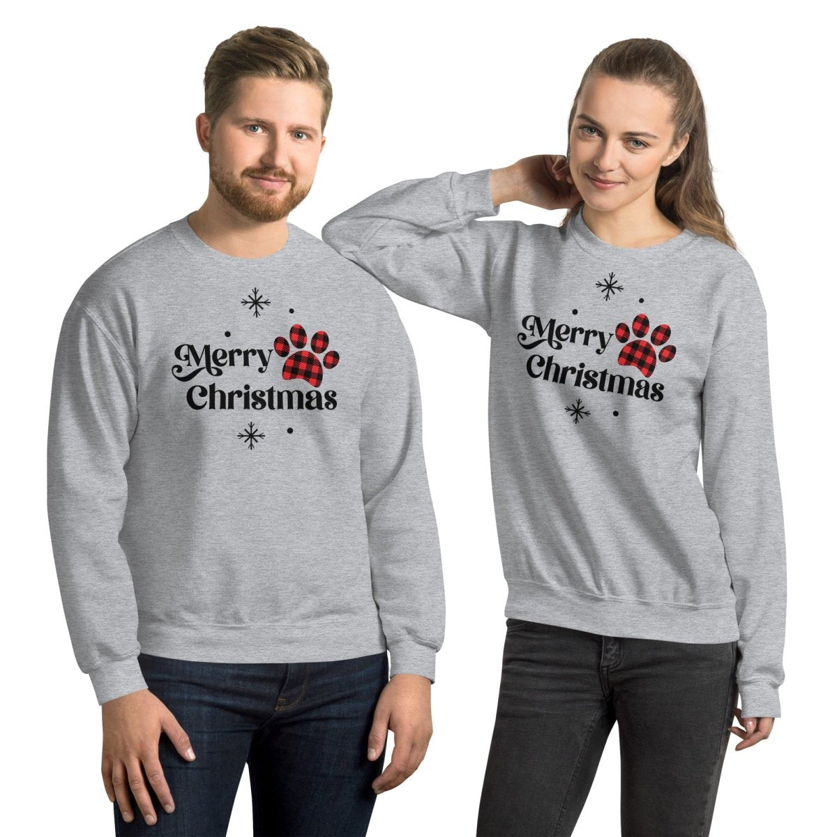 Merry Christmas Plaid Paw Sweatshirt