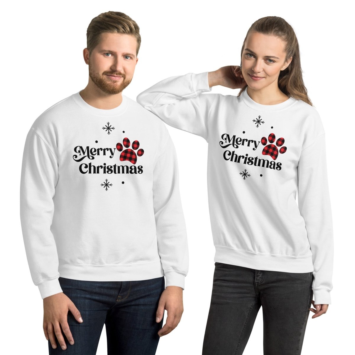 Merry Christmas Plaid Paw Sweatshirt