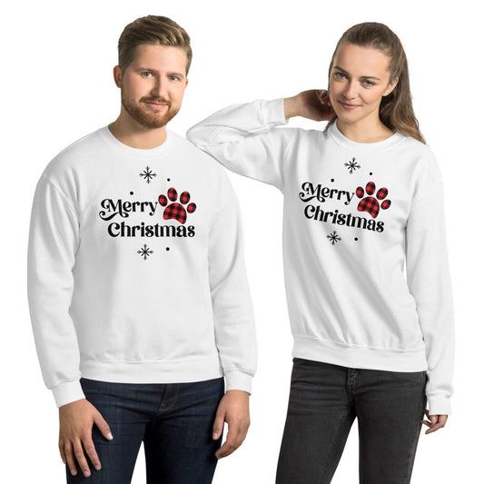 Merry Christmas Plaid Paw Sweatshirt
