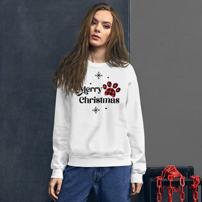 Merry Christmas Plaid Paw Sweatshirt